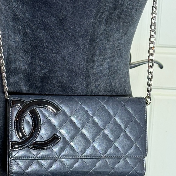 CHANEL CAMBONE BLACK QUILTED LAMBSKIN WALLET/CROSSBODY - Picture 10 of 15